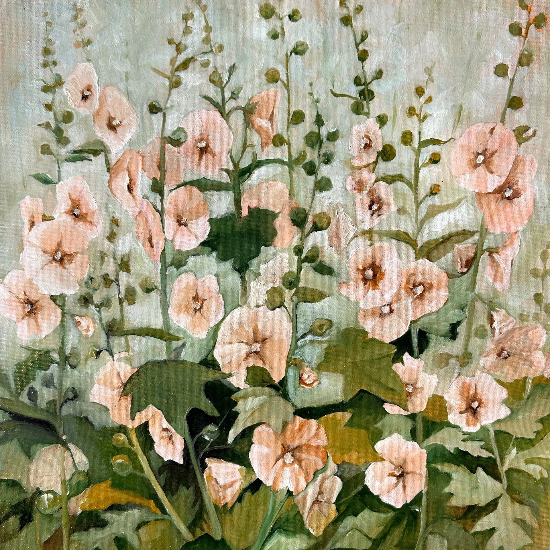 Ольга Богоявленская (Картина, живопись - 
                  40 x 40 см) Нежная мальва