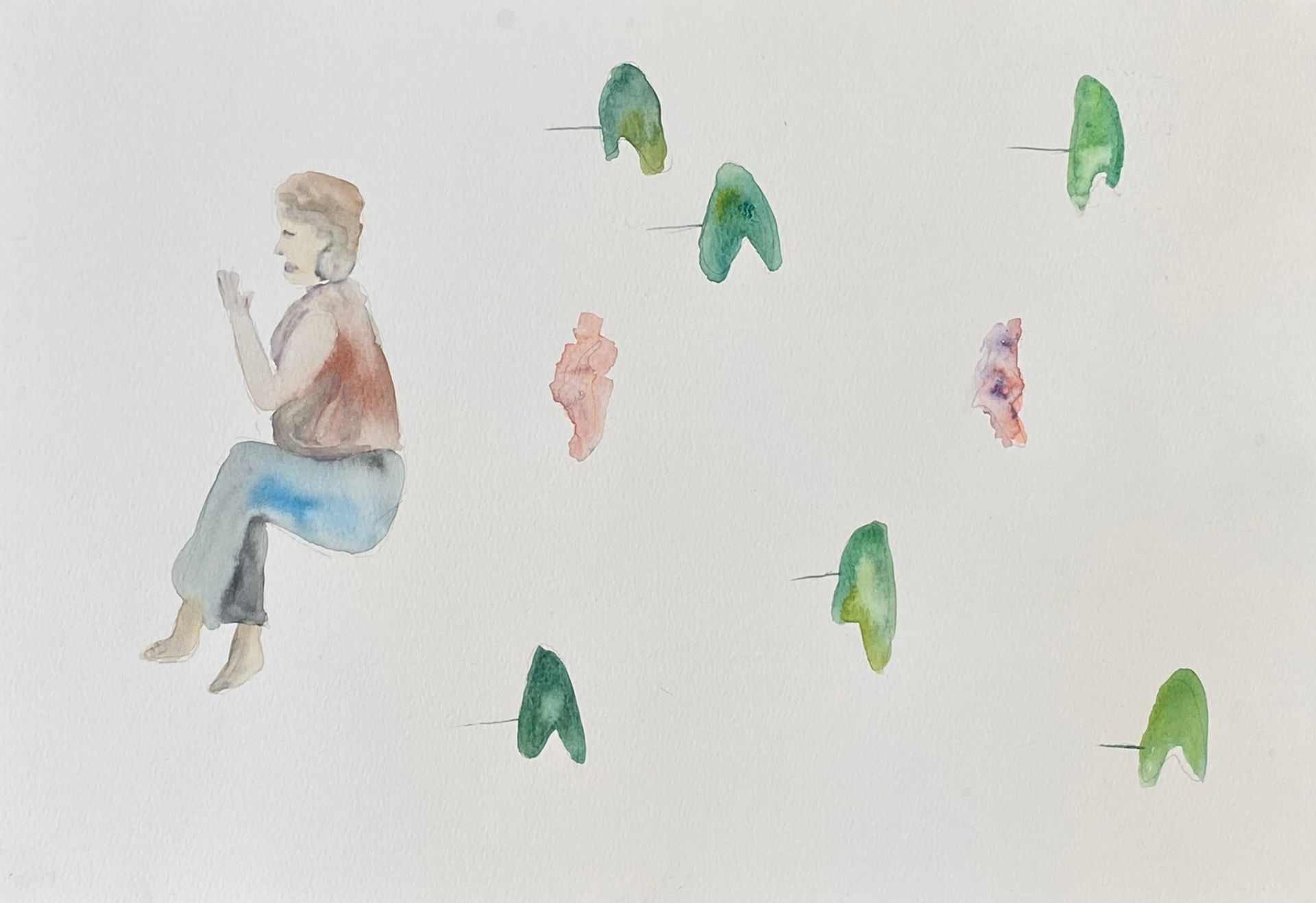 Лина Кордюченко (Авторская графика - 
                  40 x 30 см) Пруд с кувшинками