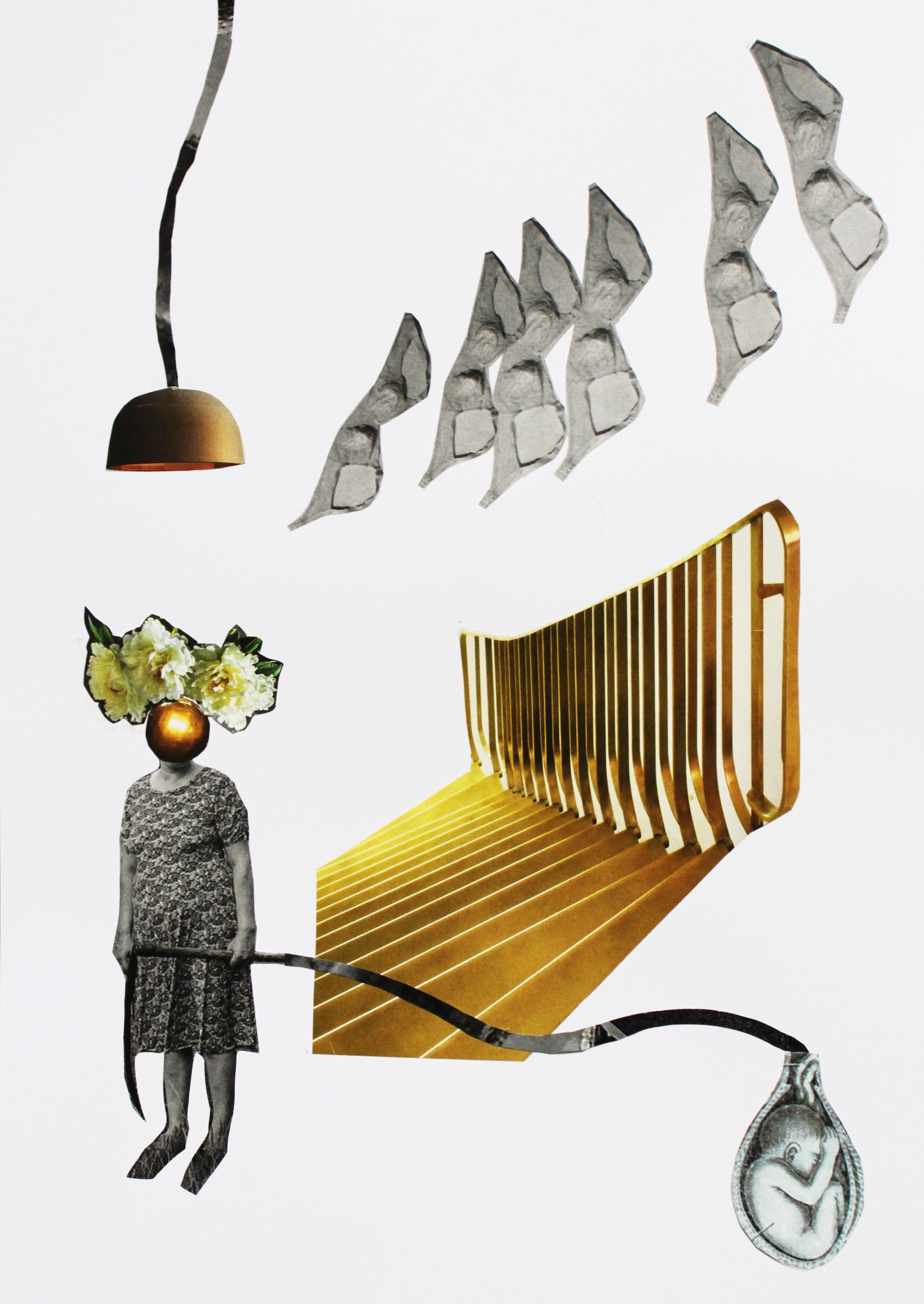 Лиля Ким (Коллаж / ассамбляж - 
                  21 x 29 см) Перелетные птицы