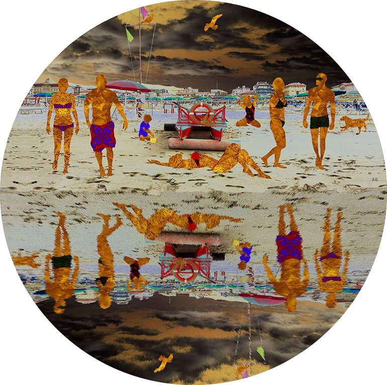 Лариса Корж (Графика цифровая (принты) - 
                  30 x 30 см) Призраки пляжа