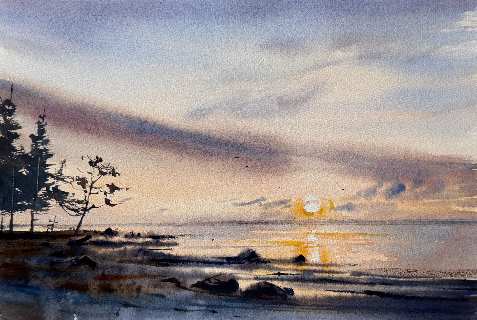 Жанна Губина (Авторская графика - 
                  39 x 27 см) Короткий день