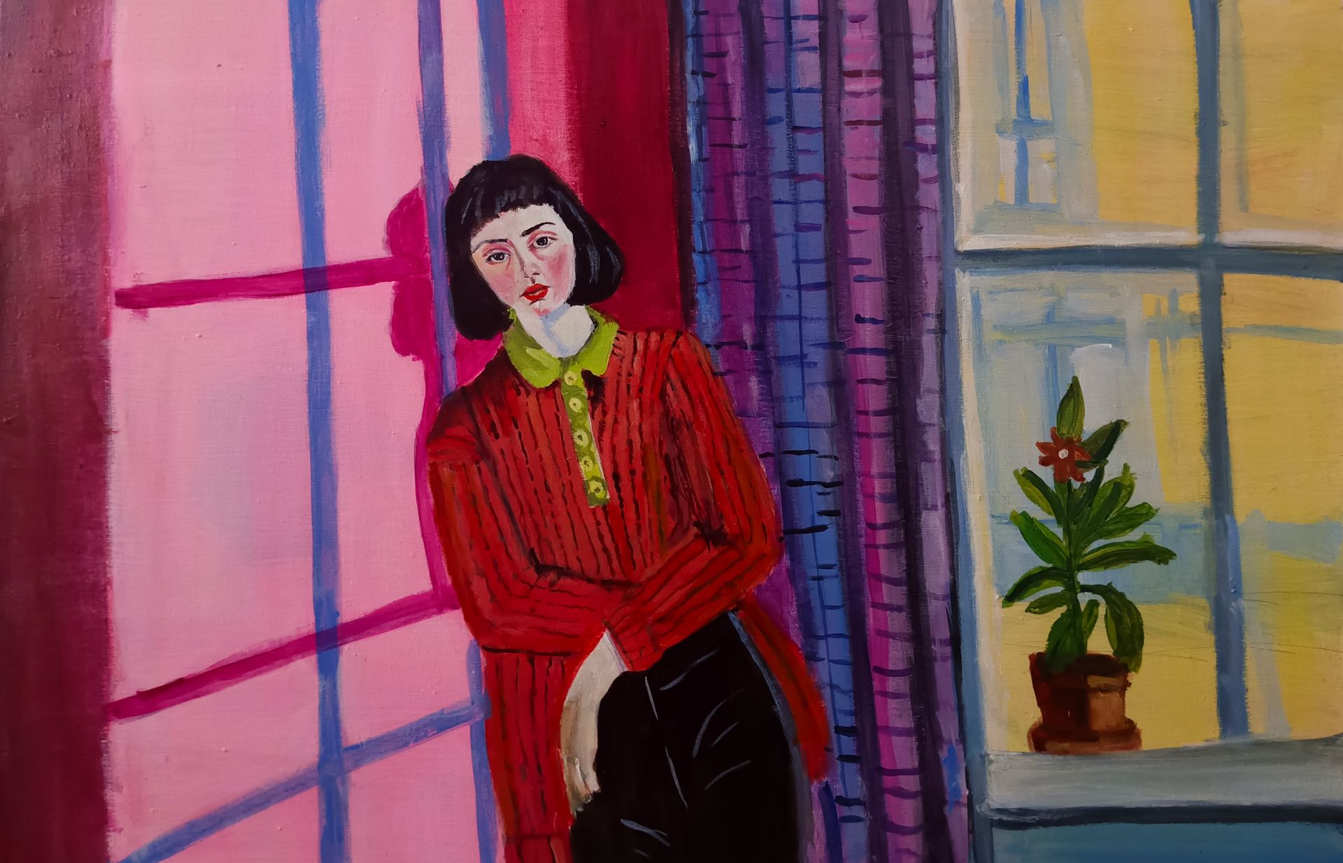 Ольга Чужакова (Картина, живопись - 
                  60 x 40 см) Девушка у окна