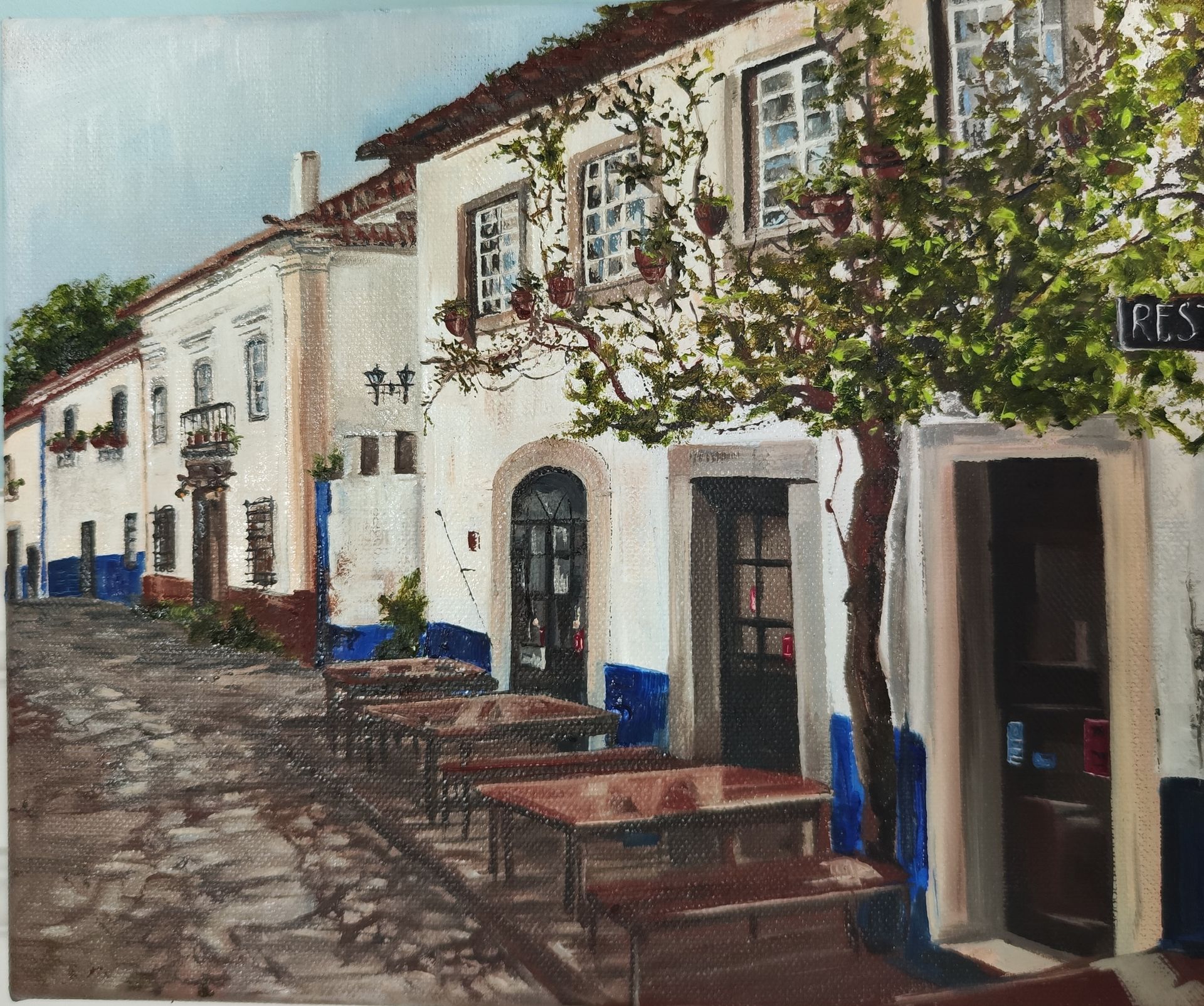 Мила Bezú (Картина, живопись - 
                  30 x 25 см) Greek houses 4