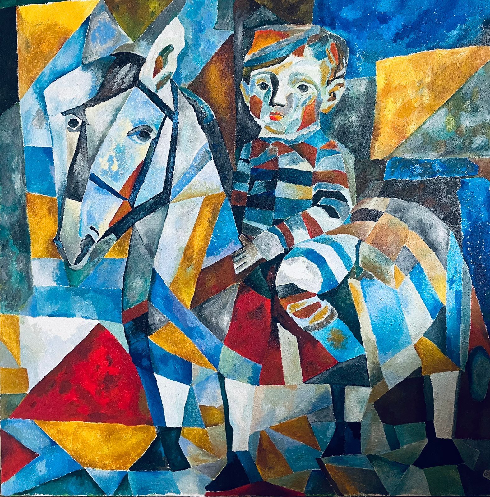 Таня Бродская (Картина, живопись - 
                  200 x 200 см) На большом коне