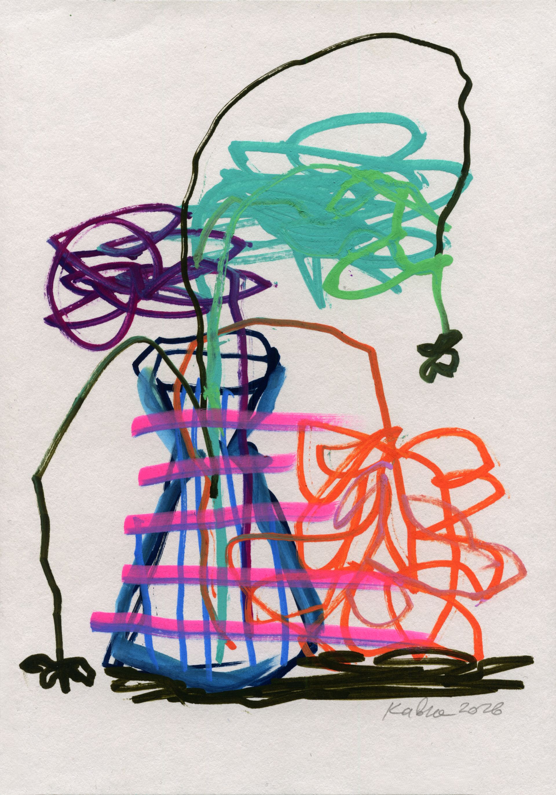 Дмитрий Кавка (Авторская графика - 
                  21 x 30 см) Цветочный натюрморт