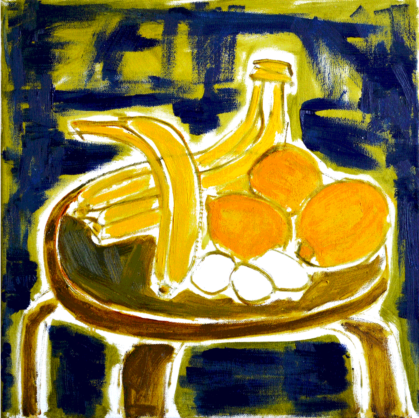 Степан Лысенко (Картина, живопись - 
                  40 x 40 см) Три банана, три лимона, три яйца