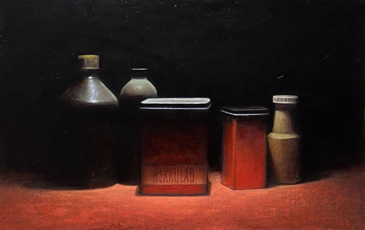 Арсений Ващенко (Картина, живопись - 
                  47 x 41 см) Натюрморт с банкой