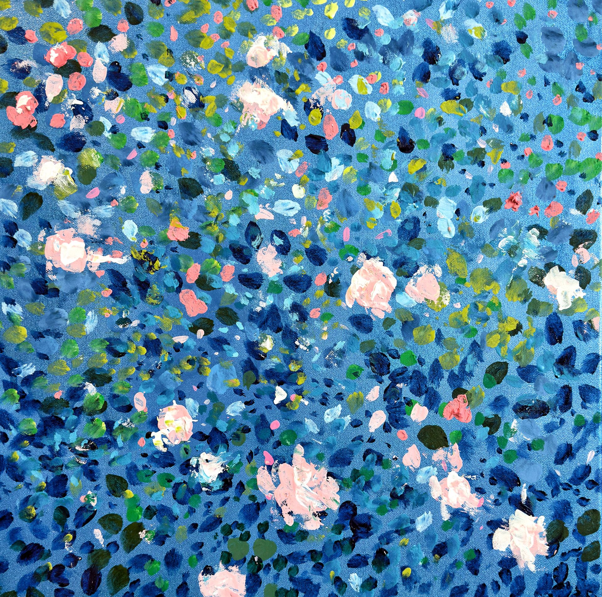 Анна Ганина (Картина, живопись - 
                  50 x 50 см) Blue garden
