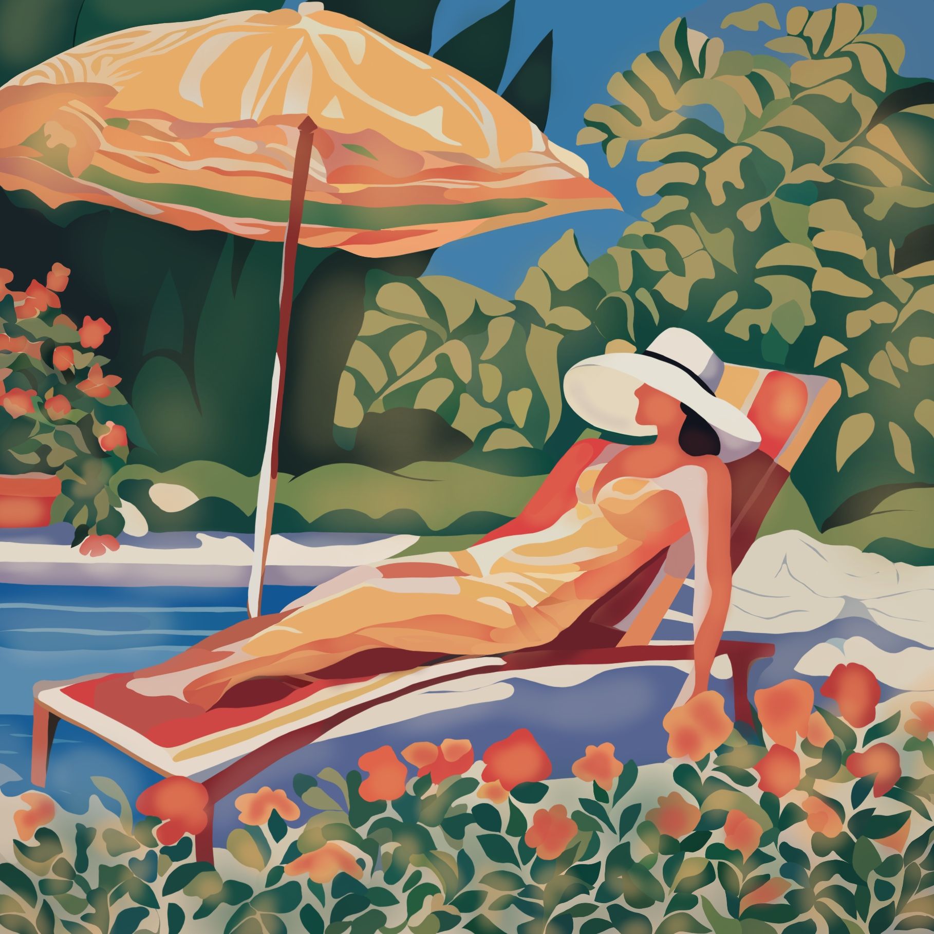 Нина Цорити (Картина, живопись - 
                  70 x 70 см) Летнее время