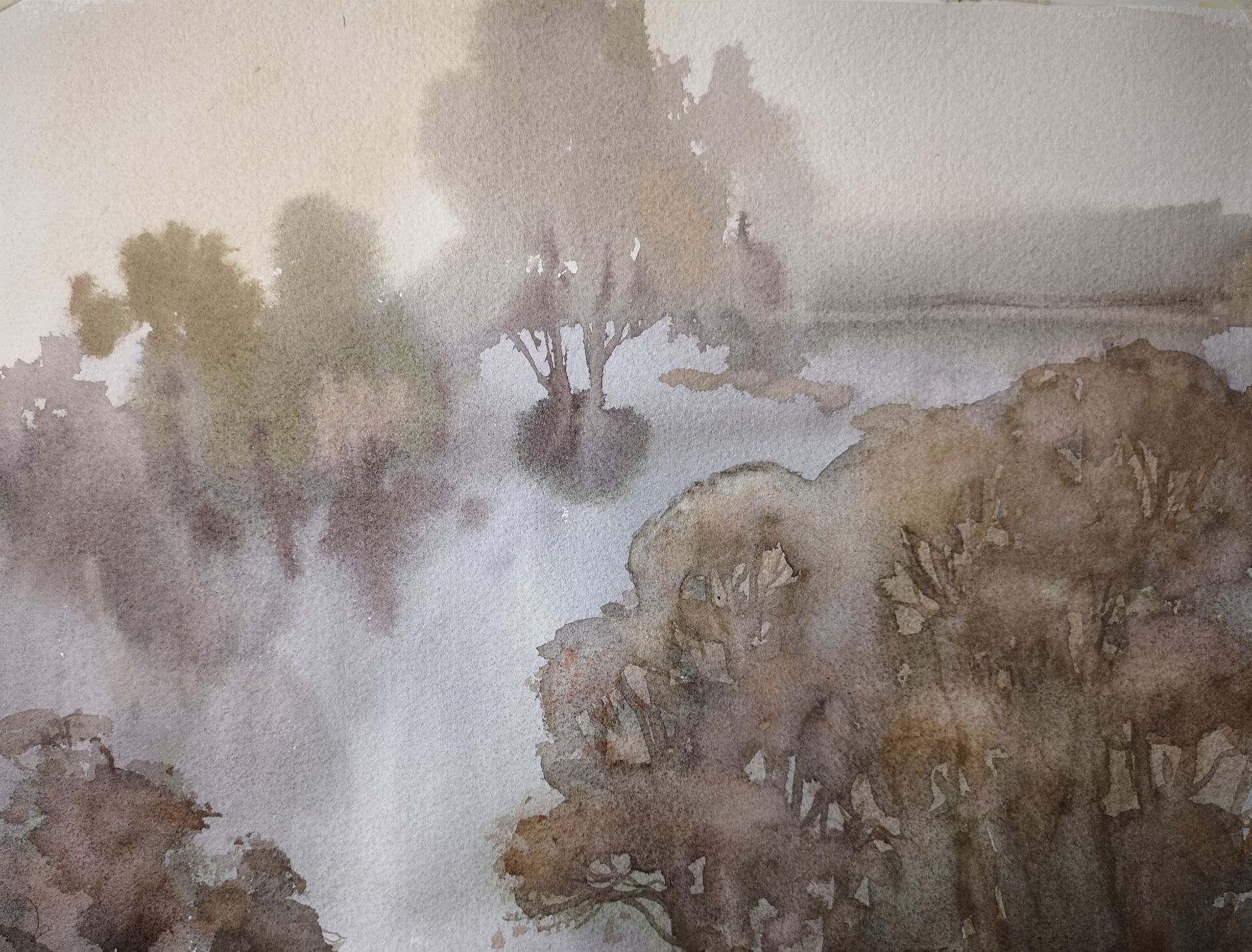 Елена Санина (Авторская графика - 
                  38 x 27 см) Дождь