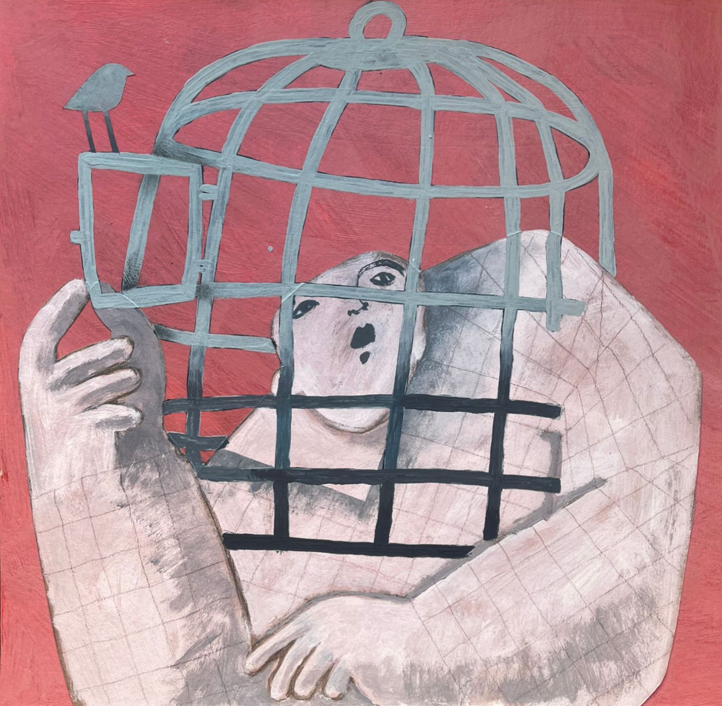 Максим Винокуров (Авторская графика - 
                  30 x 30 см) Клетка в нашей голове