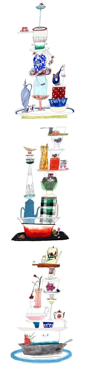 Александра Гаркуша (Авторская графика - 
                  21 x 89.1 см) Из серии "Распад". Триптих