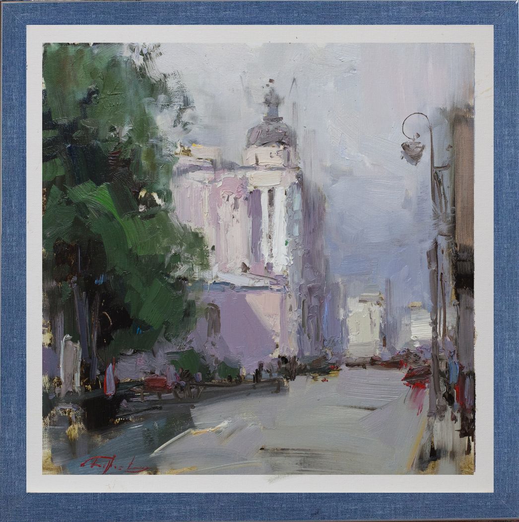Евгений Бурцев (Картина, живопись - 
                  40 x 40 см) Этюд в СПб. На Петроградской стороне