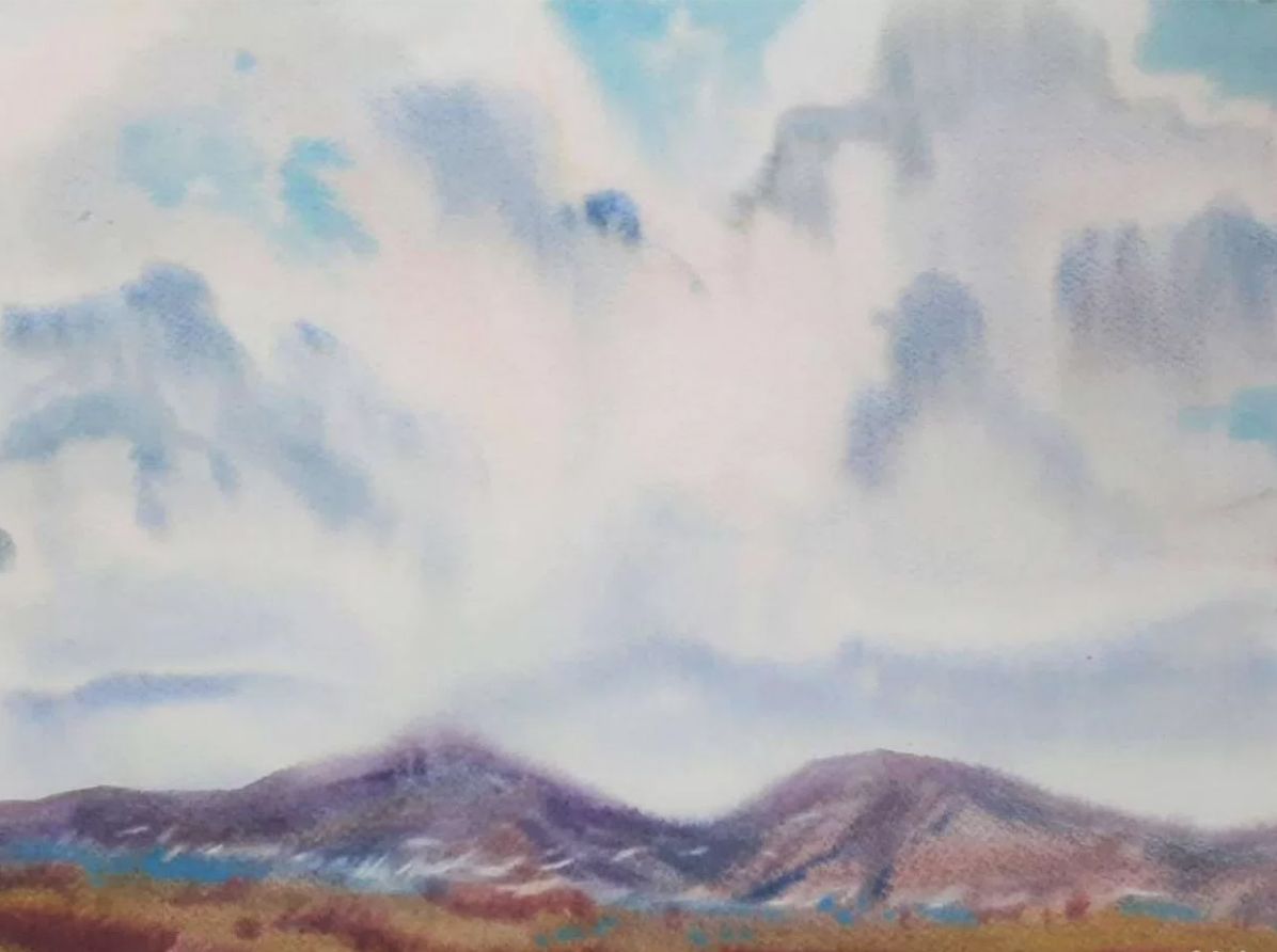 Евгения Сопова (Авторская графика - 
                  50 x 40 см) Облака