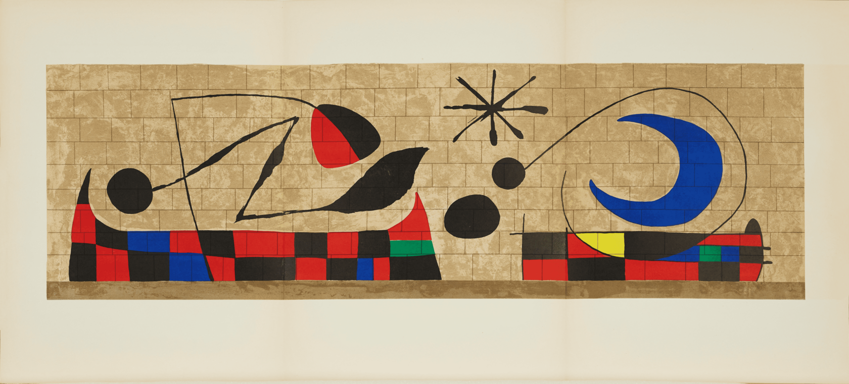 Хоан Миро (Графика печатная - 
                  83 x 38 см) Синий лабиринт