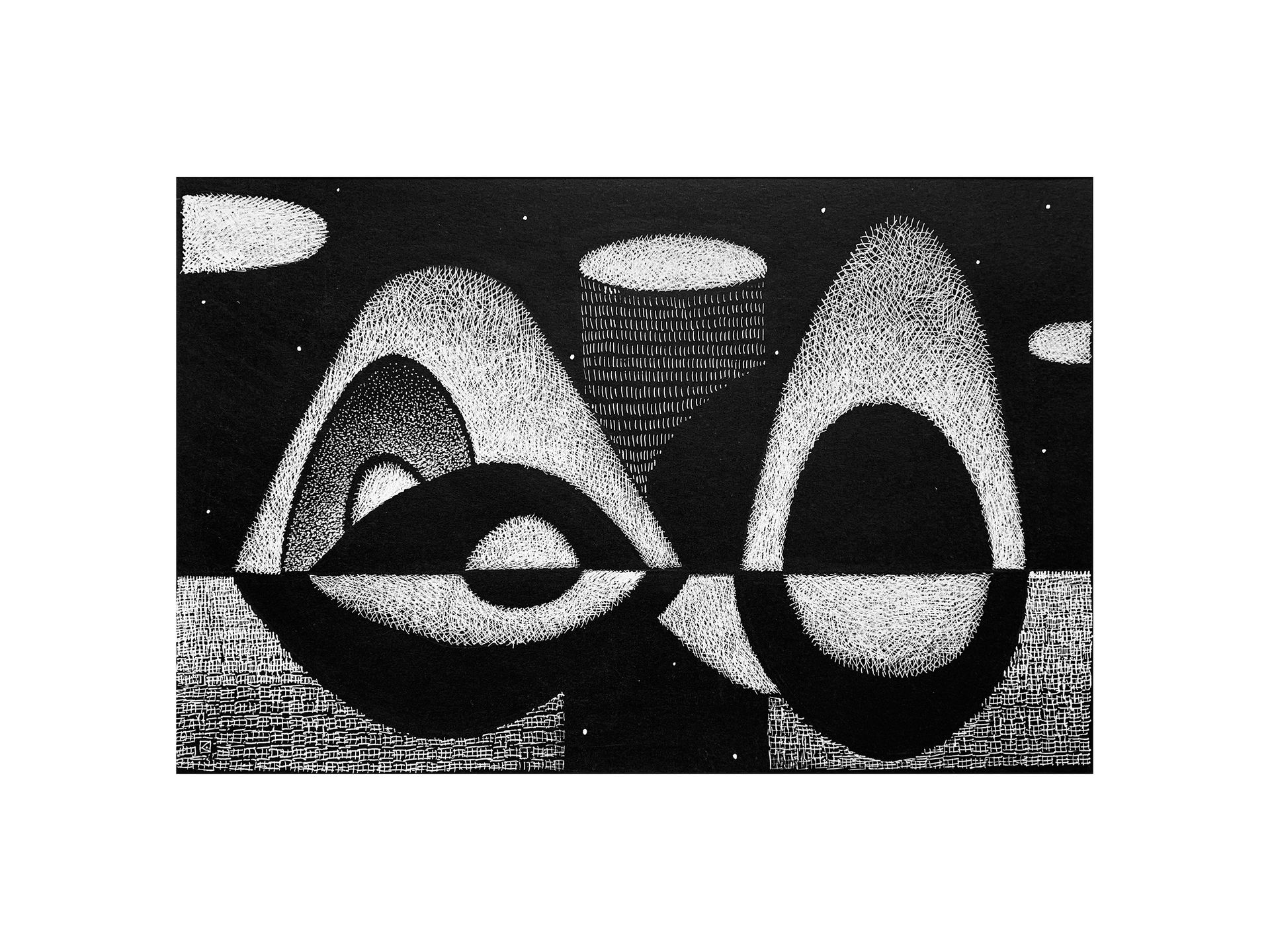 Ксения Пархоменко (Авторская графика - 
                  40 x 30 см) Тихий пейзаж