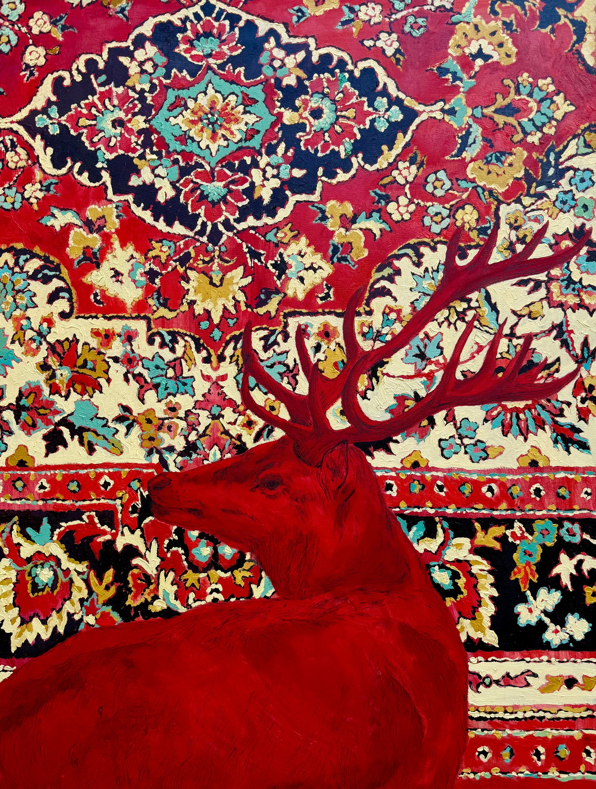 Екатерина Калёнова (Картина, живопись - 
                  60 x 80 см) Ковер с оленем