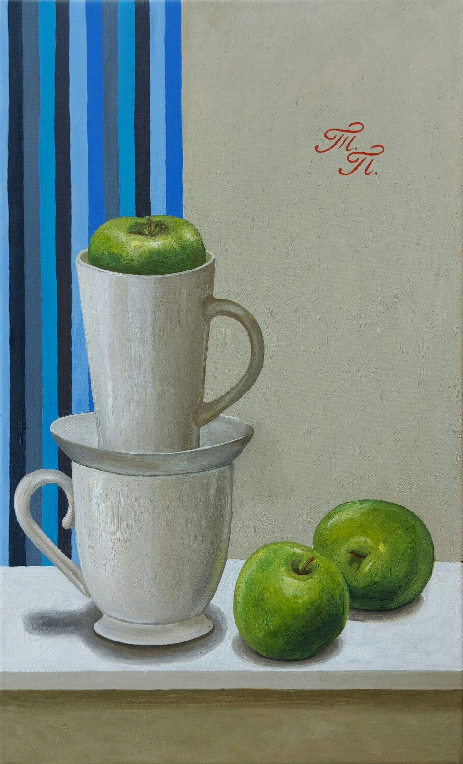 Татьяна Попова (Картина, живопись - 
                  30 x 50 см) Три яблока