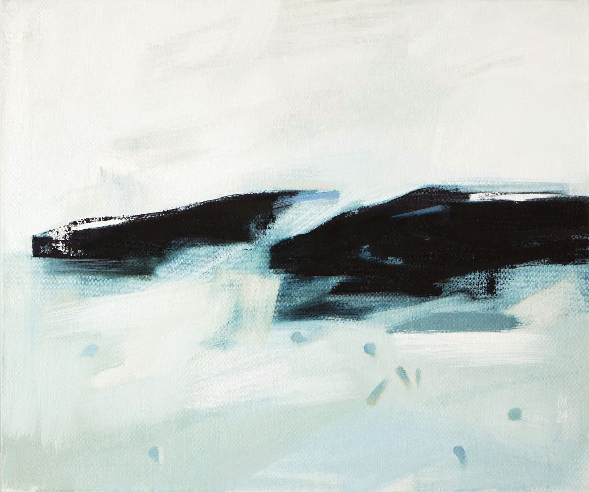 Оля Леонтьева (Картина, живопись - 
                  70 x 60 см) Лёд #3