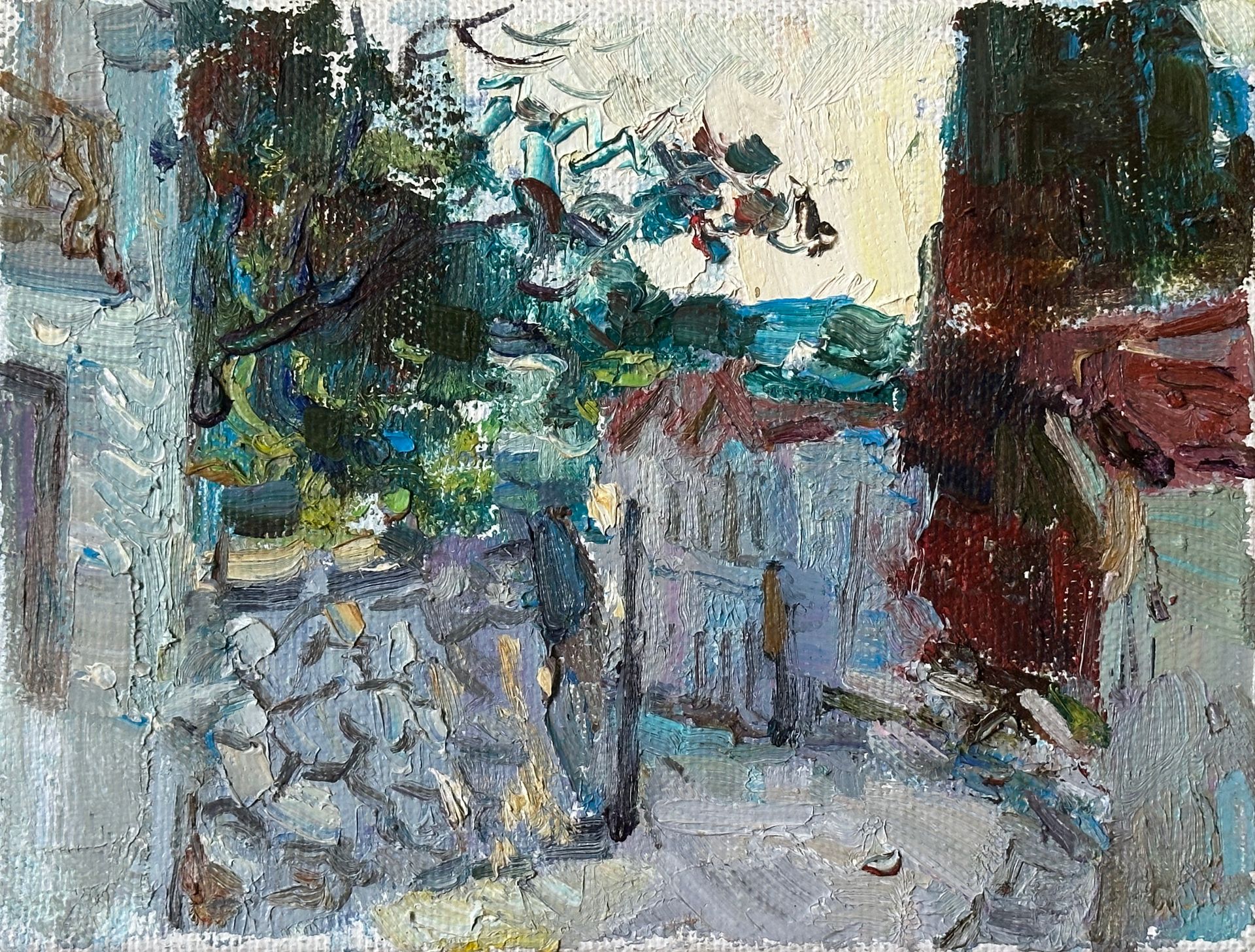 Илья Хахарев (Картина, живопись - 
                  24 x 18 см) Утро в Алупке