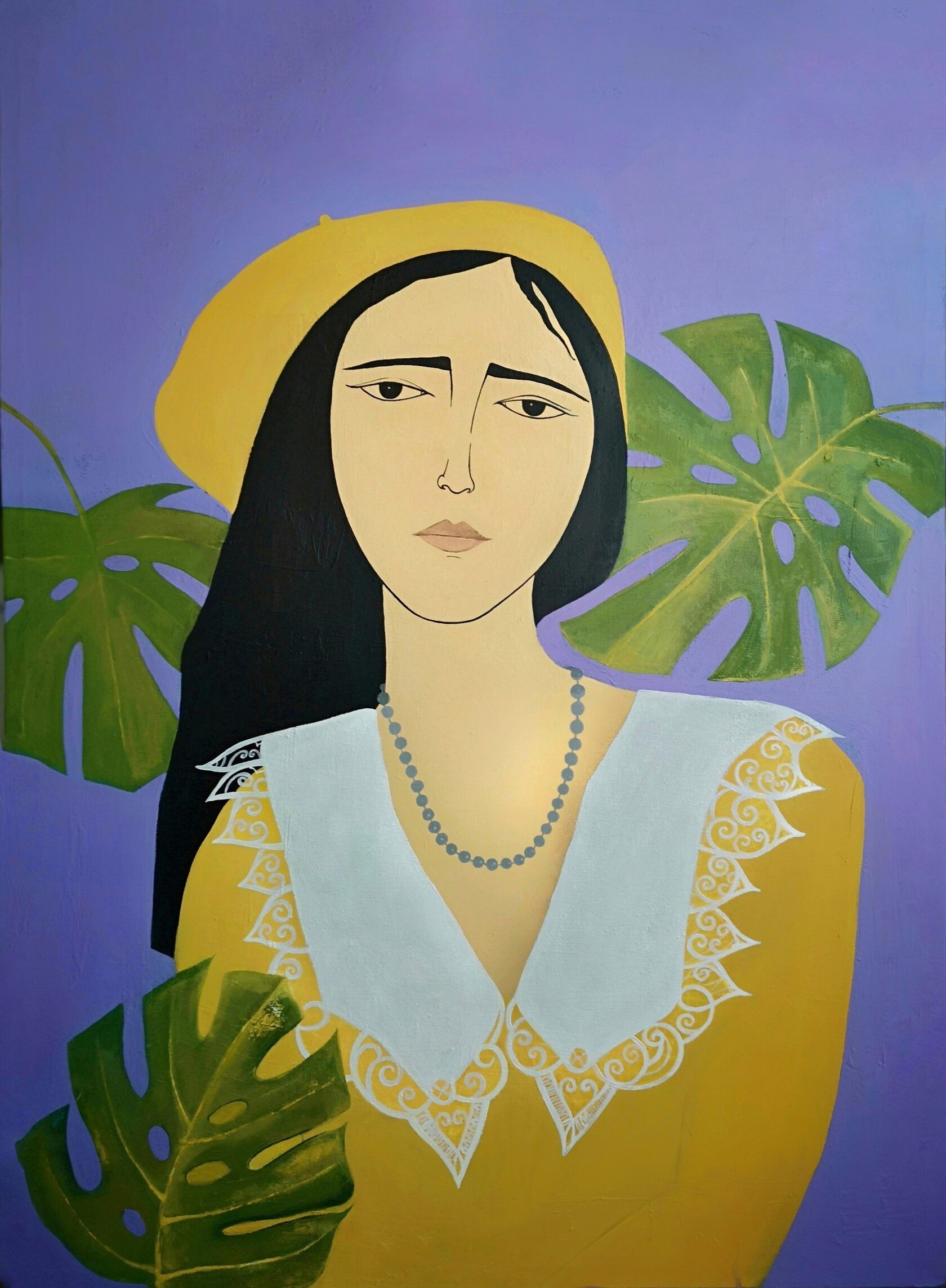 Ирина Яковлева (Картина, живопись - 
                  55 x 75 см) Девушка в желтом берете