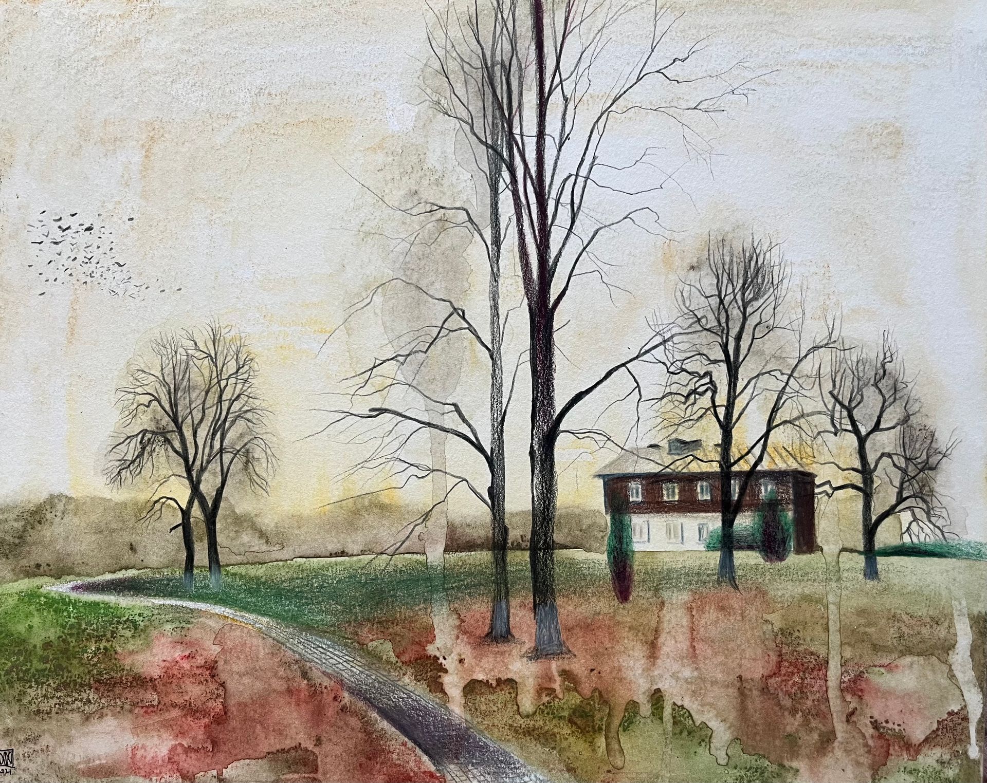 Александра Курьянова (Авторская графика - 
                  30 x 24 см) Октябрь