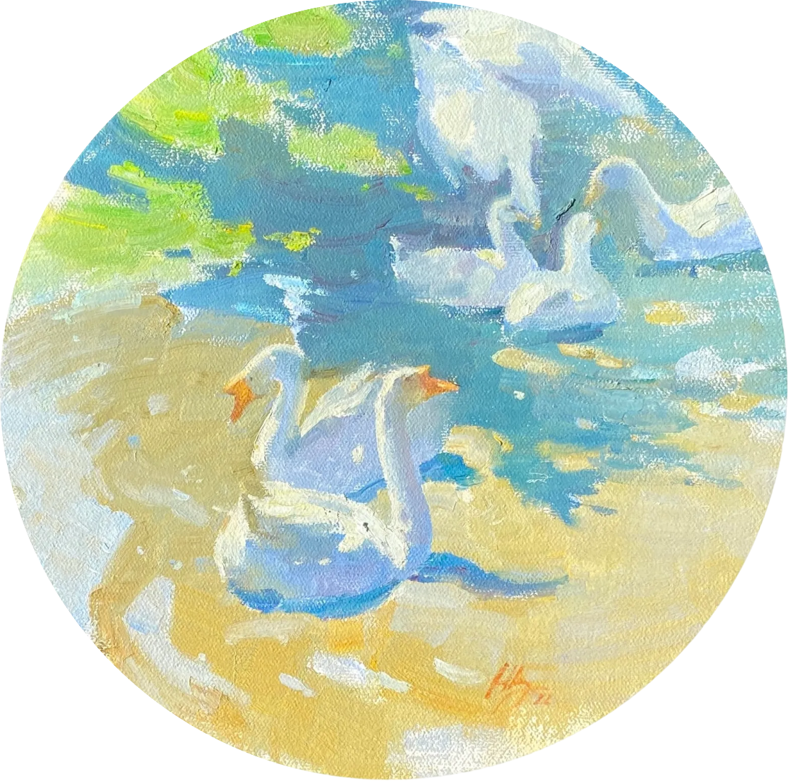 Надежда Воронцова (Картина, живопись - 
                  35 x 35 см) Купание
