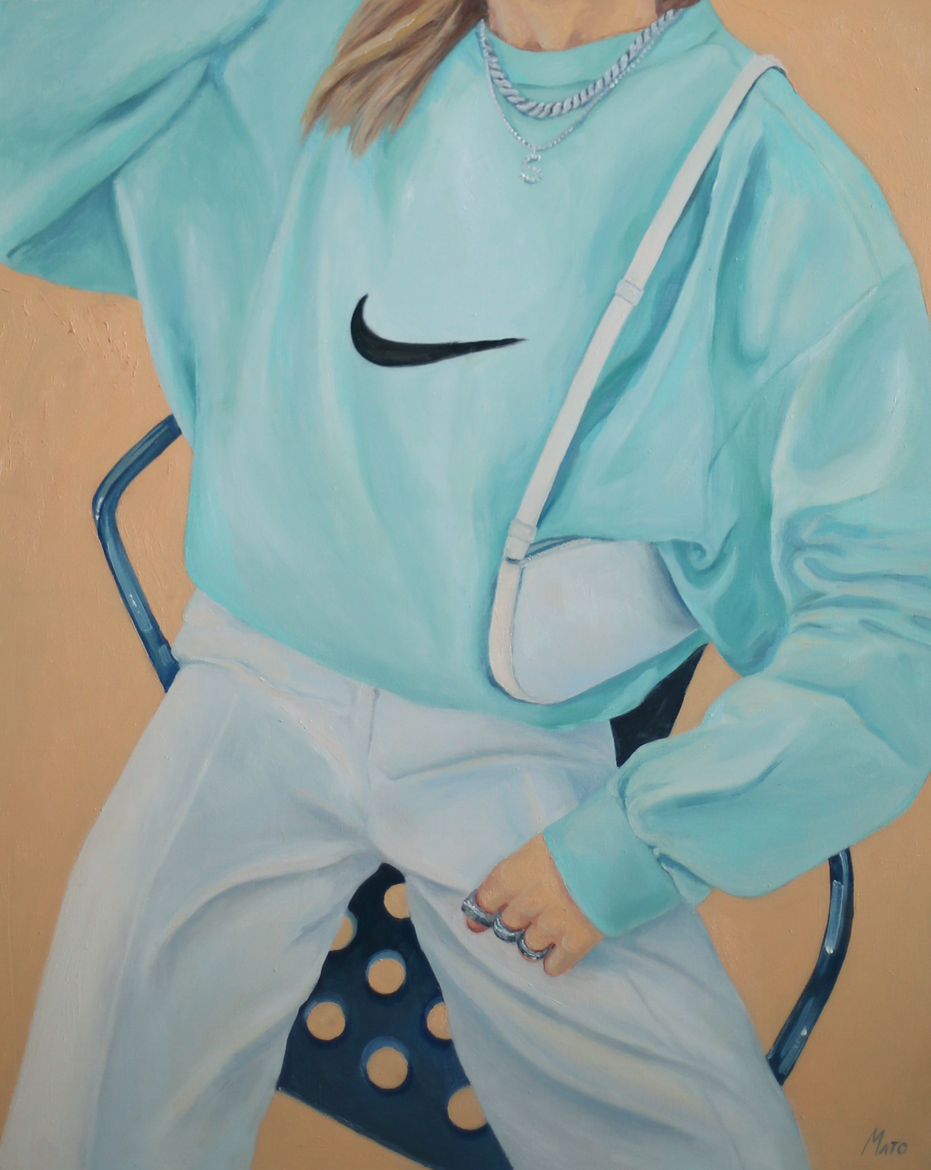 Александра Мато (Картина, живопись - 
                  80 x 100 см) Девушка на стуле