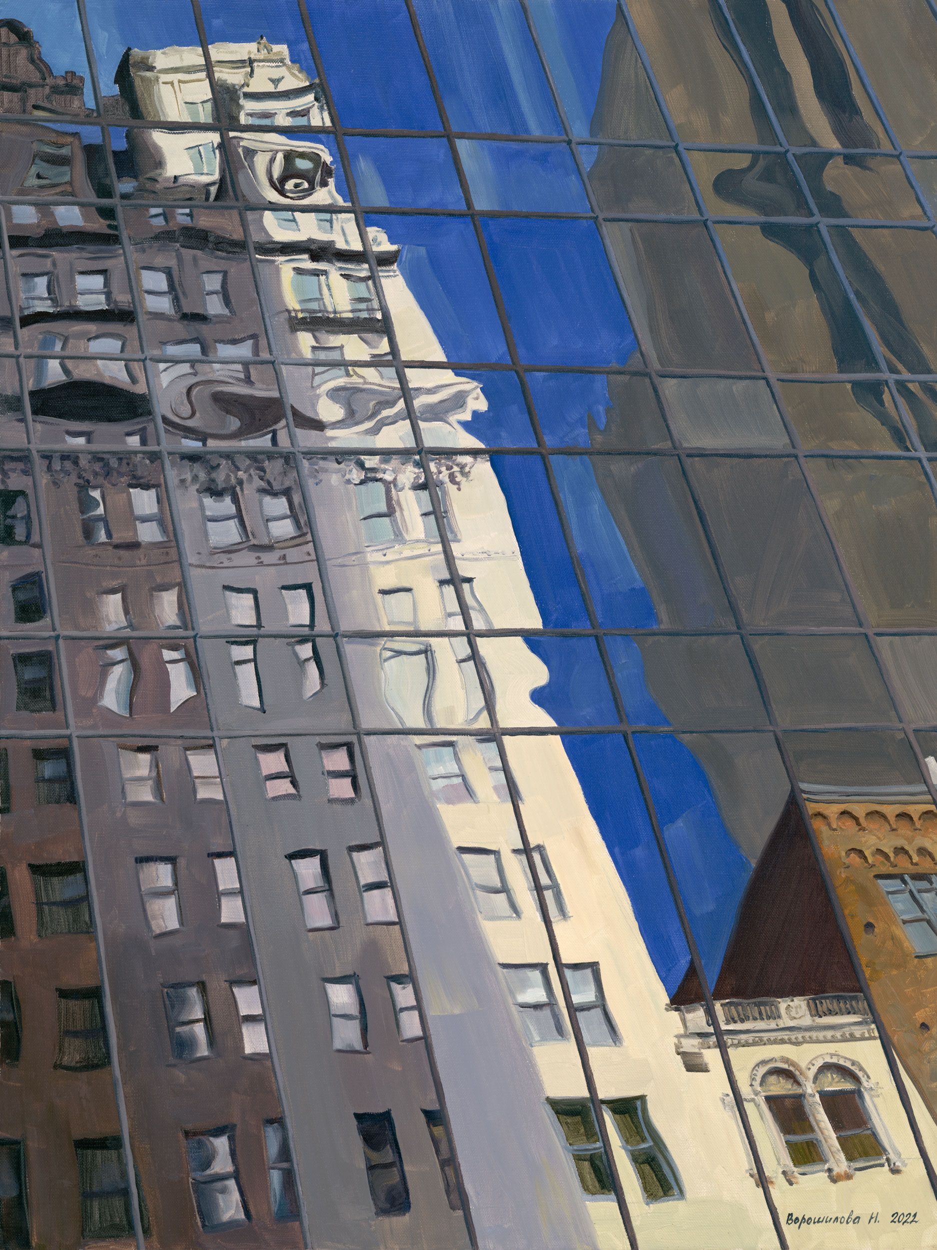 Наталия Ворошилова (Картина, живопись - 
                  60 x 80 см) Отражение. Нью-Йорк