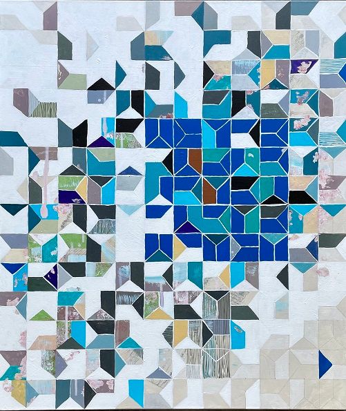 Марина Астахова (Картина, живопись - 
                  60 x 70 см) Labyrinth Blue Square