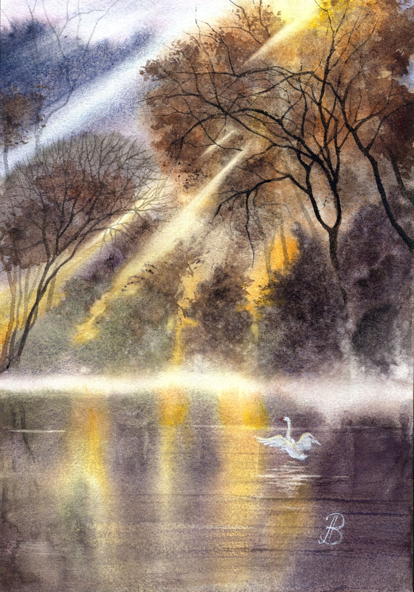 Алла Валежина (Авторская графика - 
                  30 x 42 см) В ожидании любви