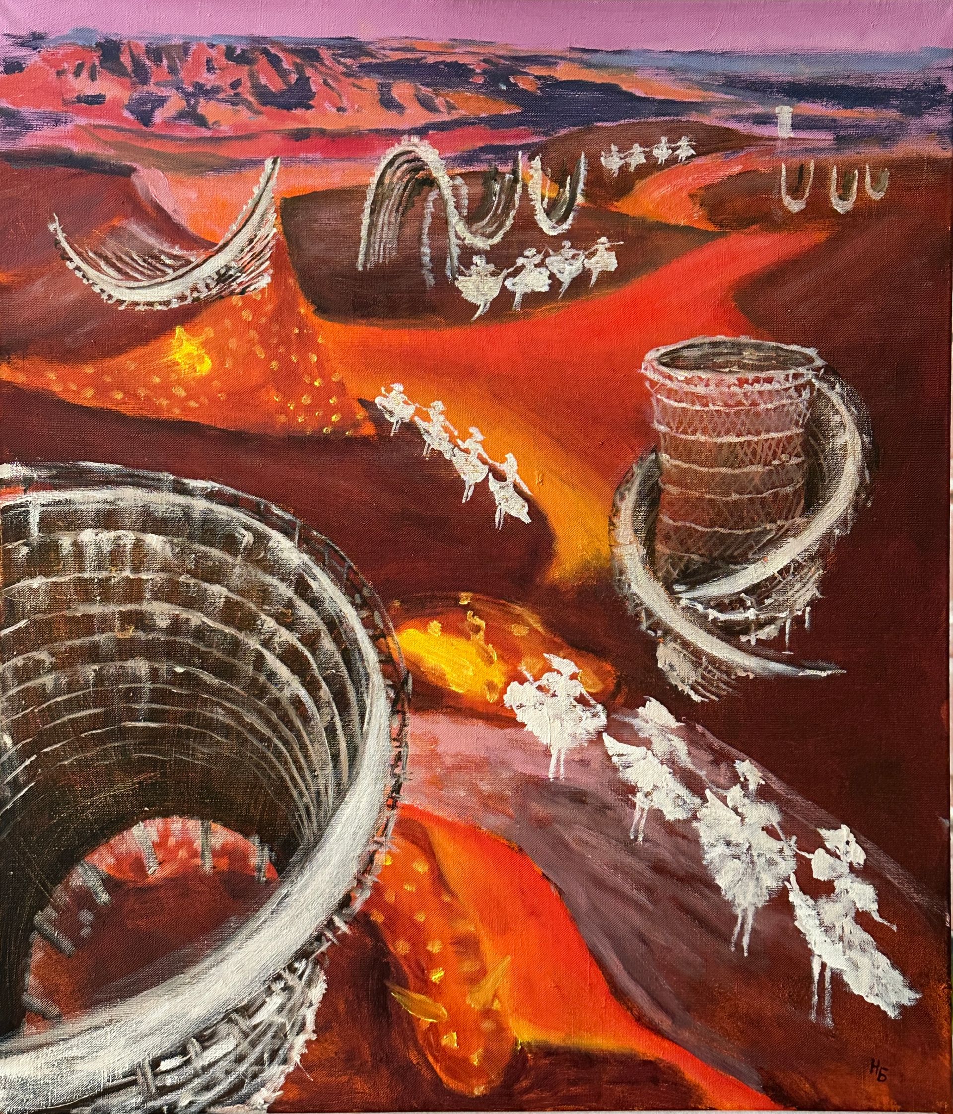 Надежда Богомолова (Картина, живопись - 
                  60 x 70 см) Pas de quatre на Красной планете