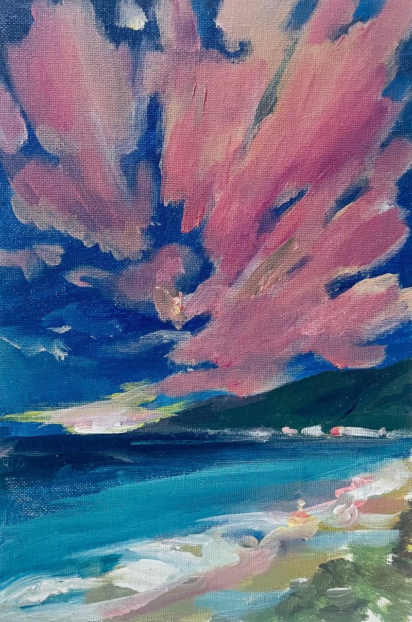 Юля Степанова (Картина, живопись - 
                  20 x 30 см) Розовые тучи уходят