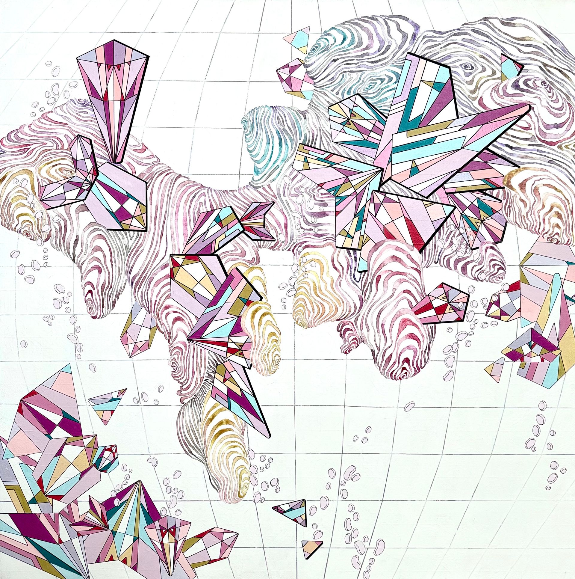 Марина Астахова (Картина, живопись - 
                  100 x 100 см) Композиция 3.3