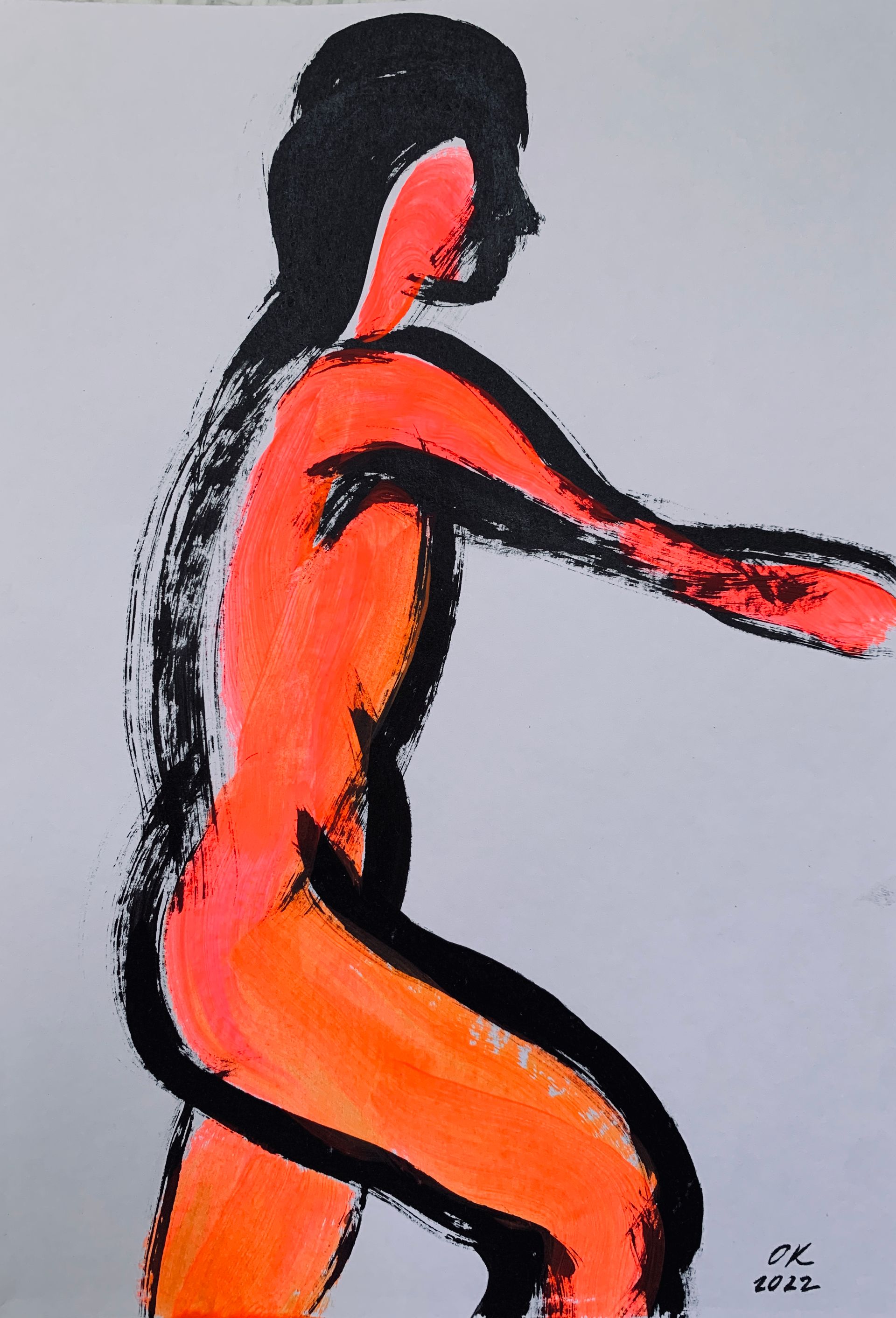 Ольга Кожевникова (Авторская графика - 
                  20.8 x 29.7 см) nude man 4