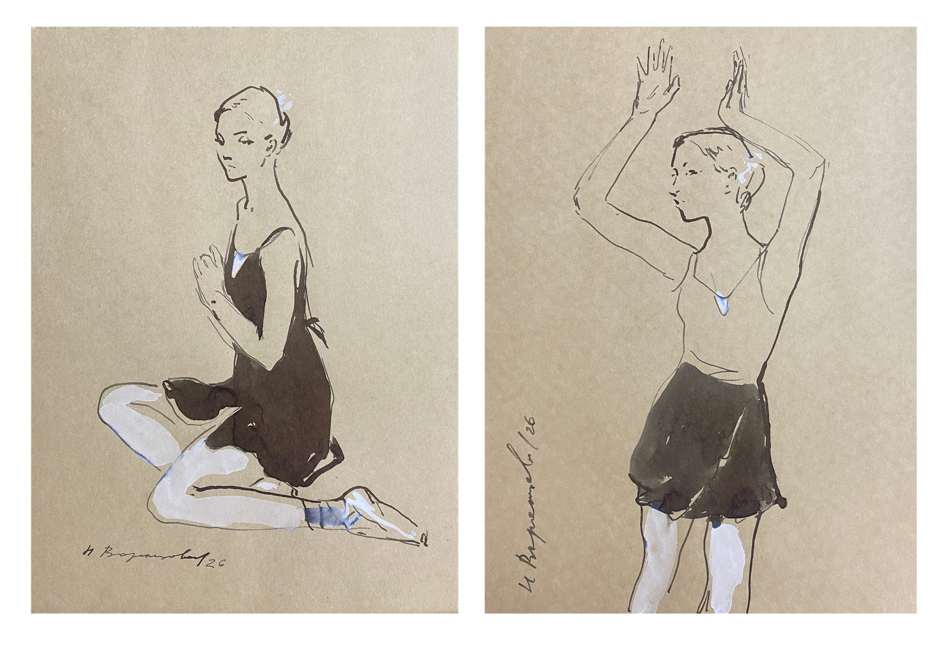 Надежда Воронцова (Авторская графика - 
                  52 x 35 см) Балерина 1,2