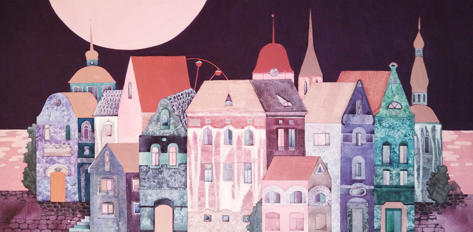 Наталья Шушпанова (Картина, живопись - 
                  100 x 50 см) Розовая луна