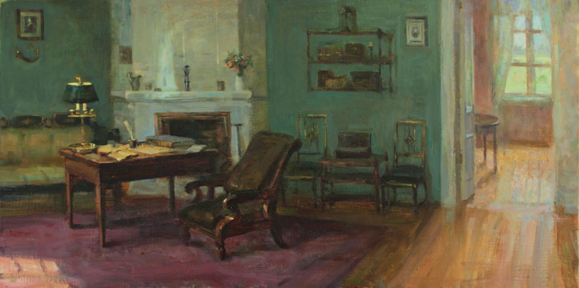 Алина Коршункова (Картина, живопись - 
                  80 x 40 см) Кабинет поэта