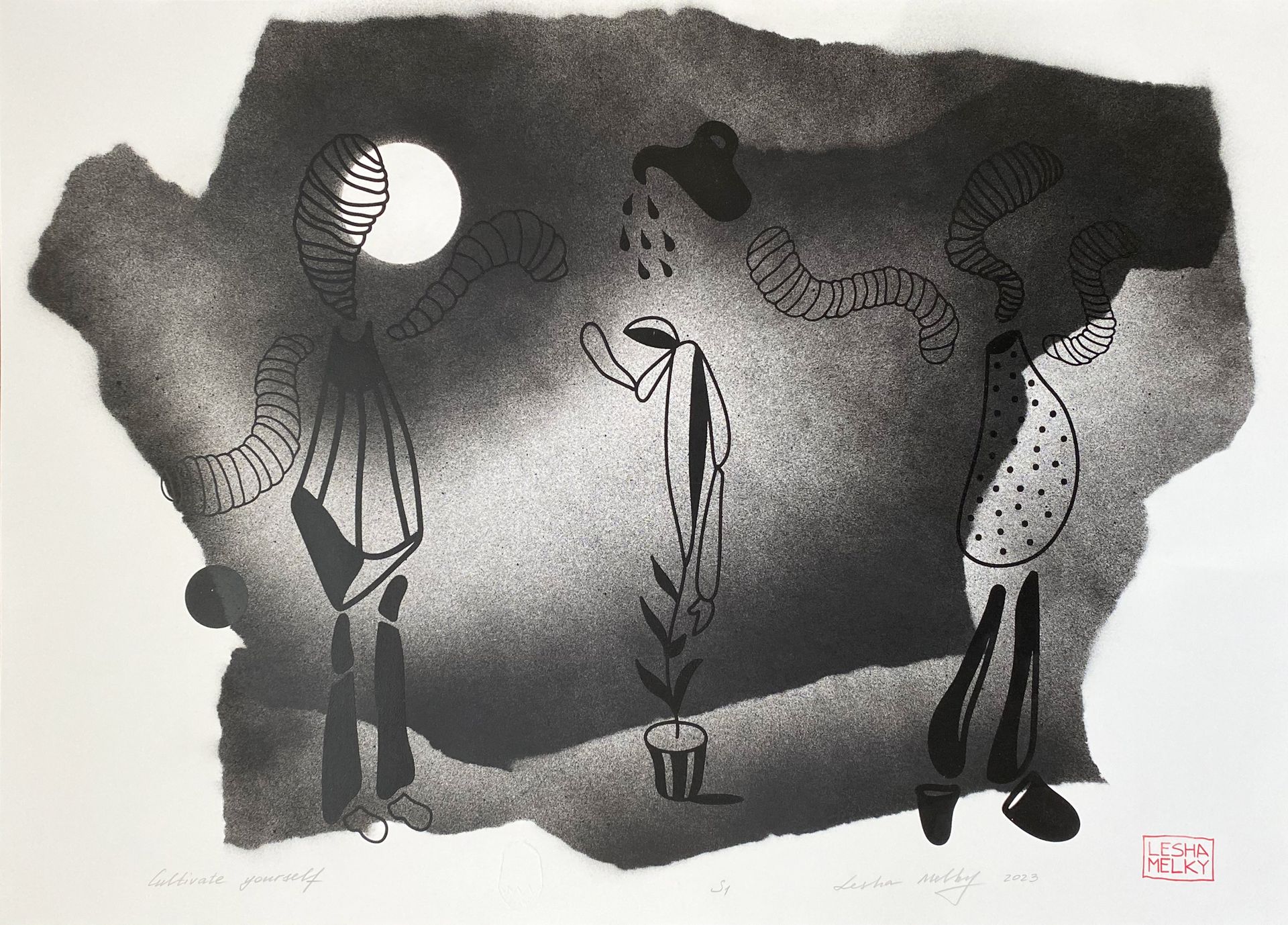 Леша Мелки (Графика печатная - 
                  70 x 50 см) Cultivate yourself
