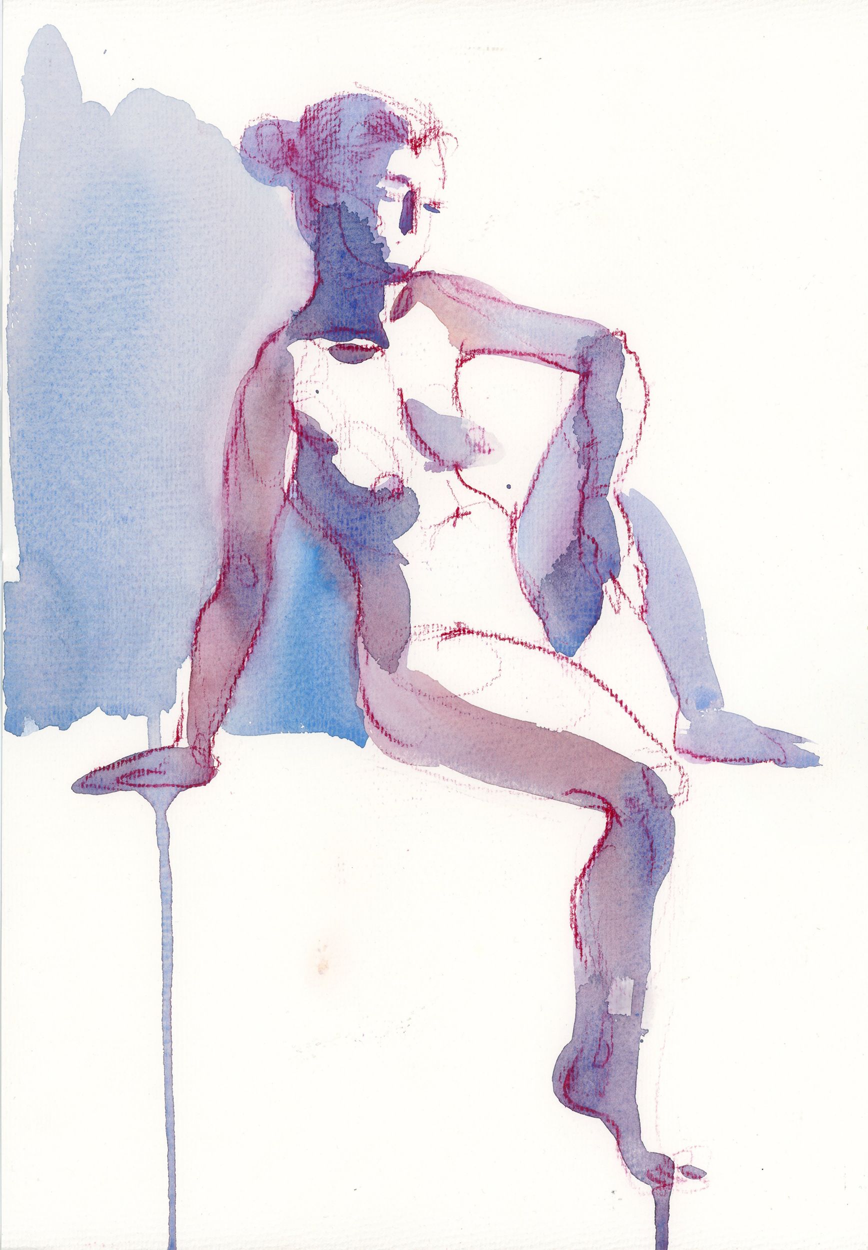 Виктория Севастьянова (Авторская графика - 
                  28 x 38 см) Nude life drawing 0148