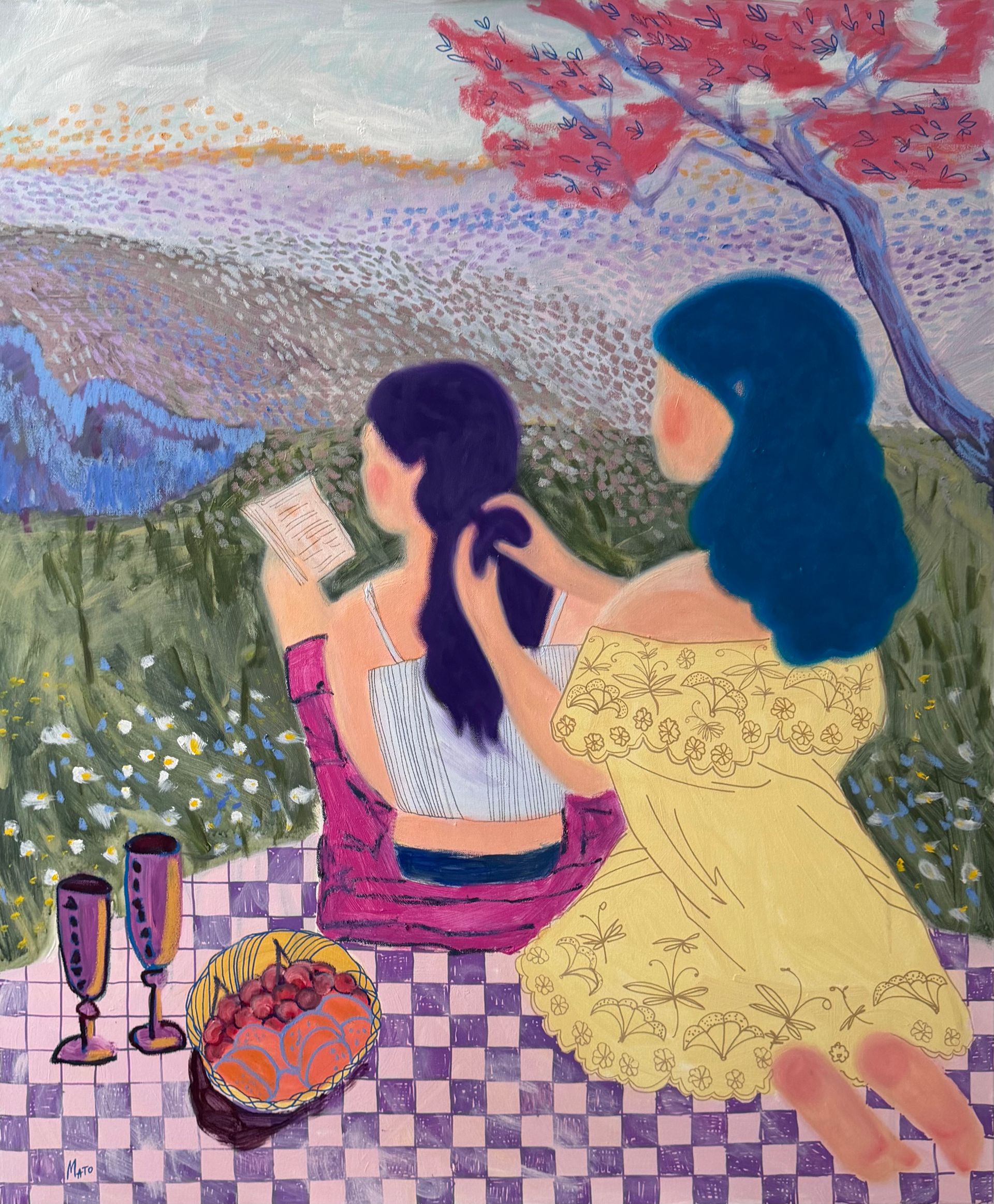 Александра Мато (Картина, живопись - 
                  100 x 120 см) Подруги