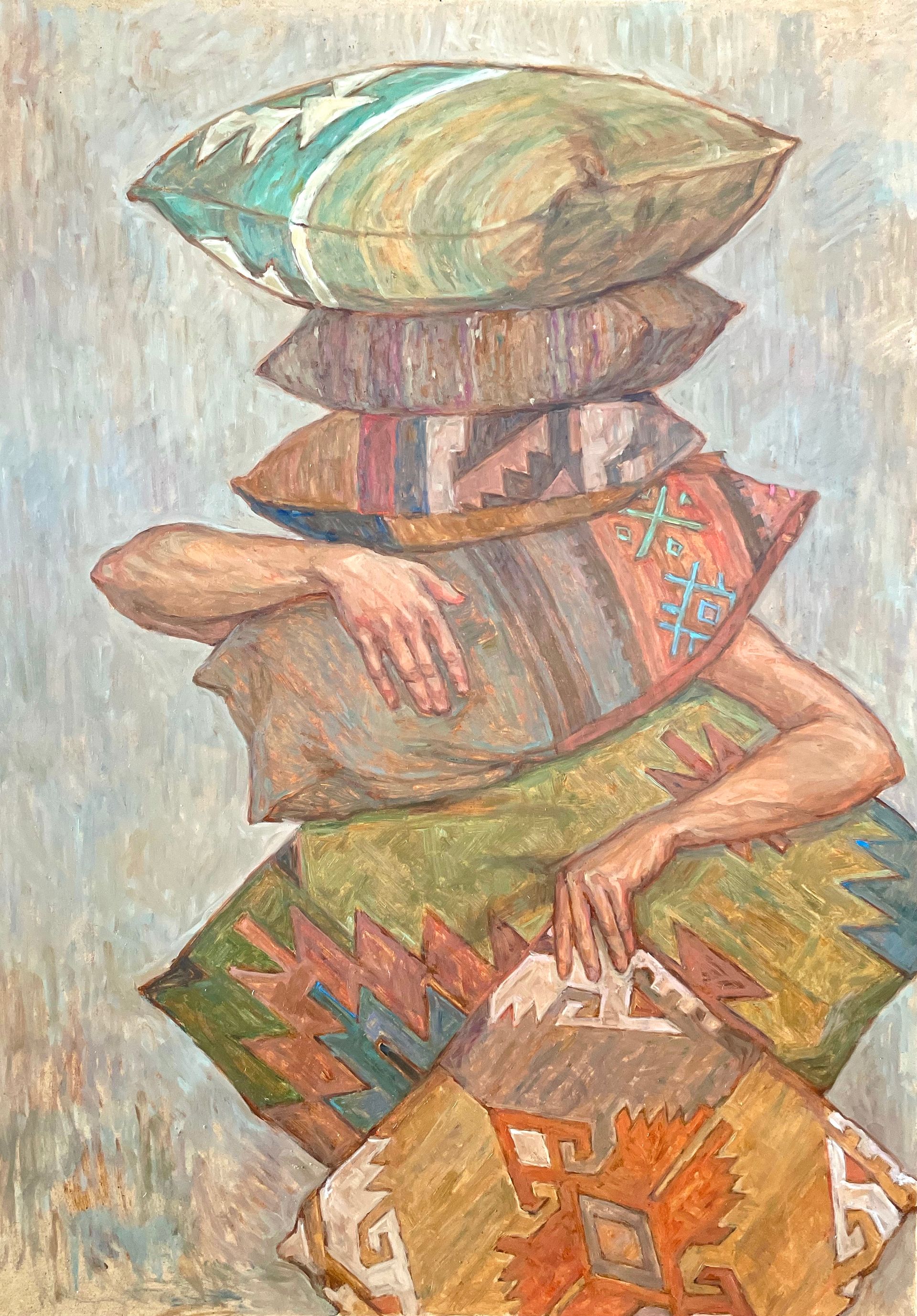 Залифа Хибатова (Картина, живопись - 
                  61 x 87 см) С подушками