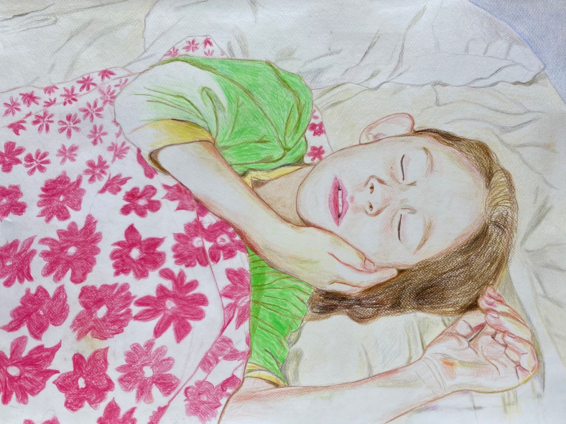 Алексей Яковлев (Авторская графика - 
                  61 x 45.7 см) Спящая девочка