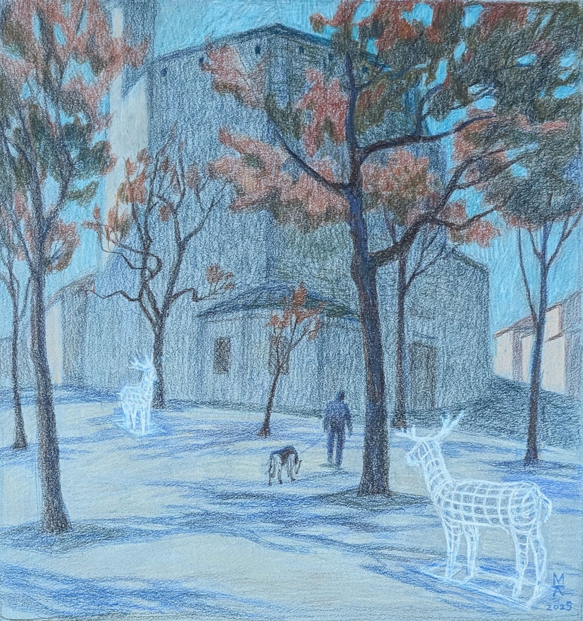 Екатерина Маланьина (Авторская графика - 
                  31 x 33 см) Рождество в Парме