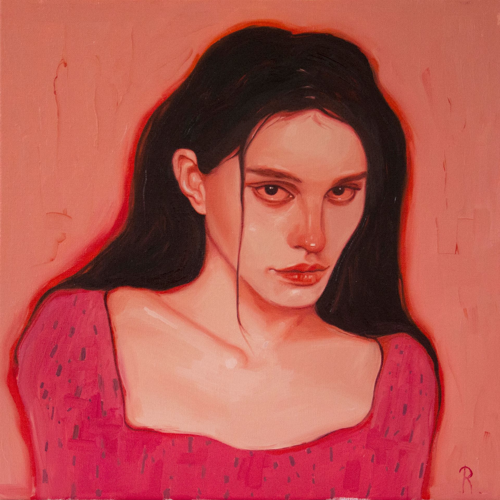 Полина Раскольникова (Картина, живопись - 
                  40 x 40 см) Девушка с темными глазами (The girl with dark eyes)