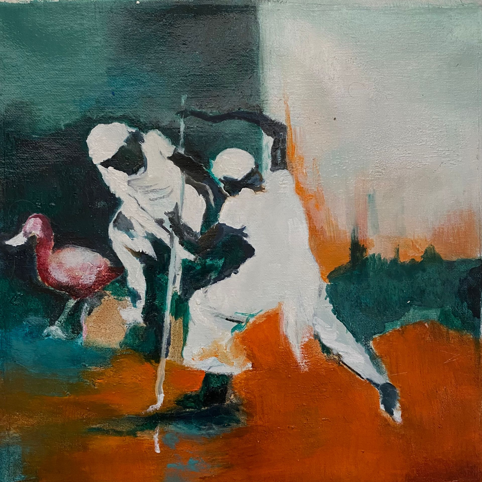 Лена Троянская (Картина, живопись - 
                  30 x 30 см) Искатели