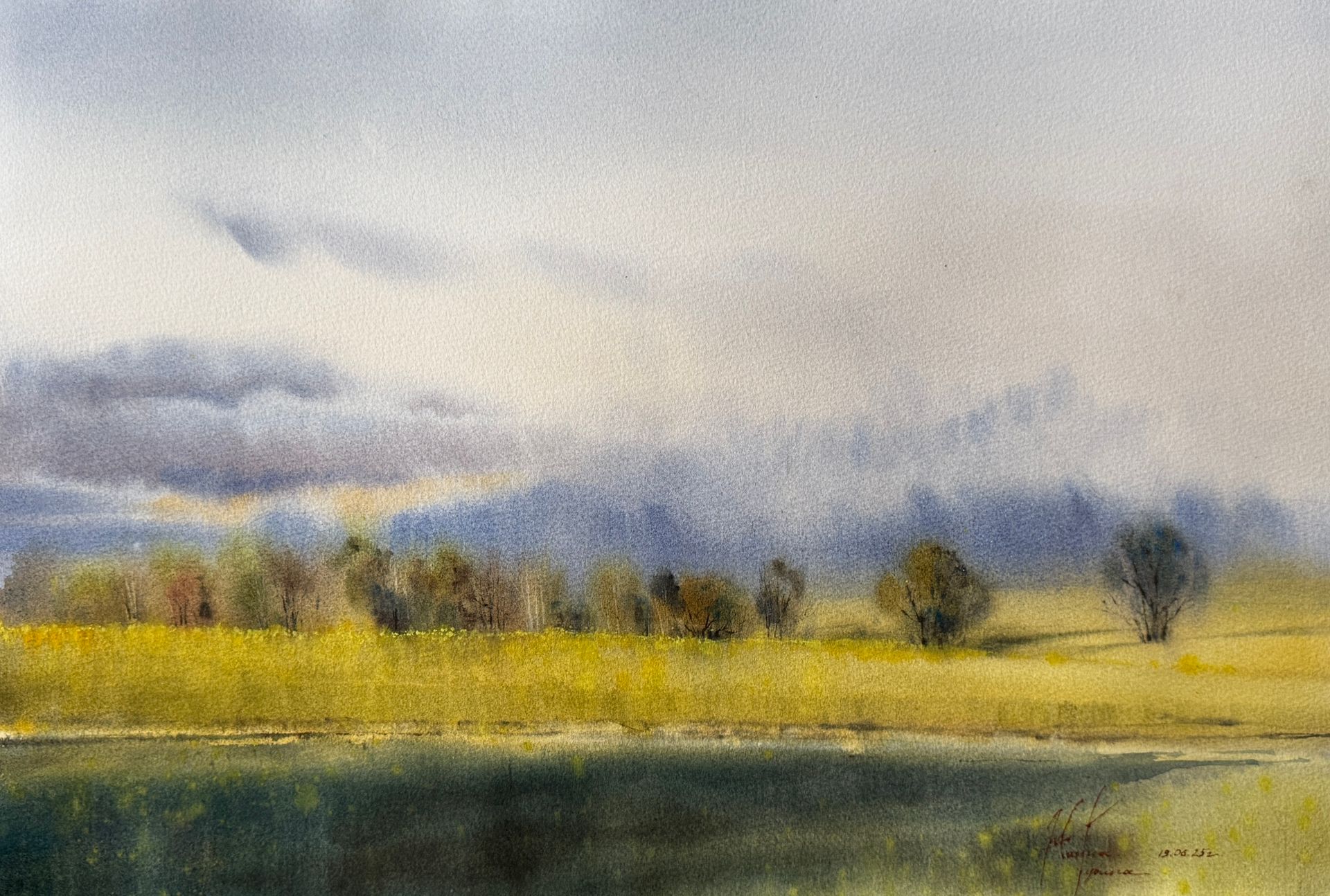 Жанна Губина (Авторская графика - 
                  56 x 38 см) Между небом и землей