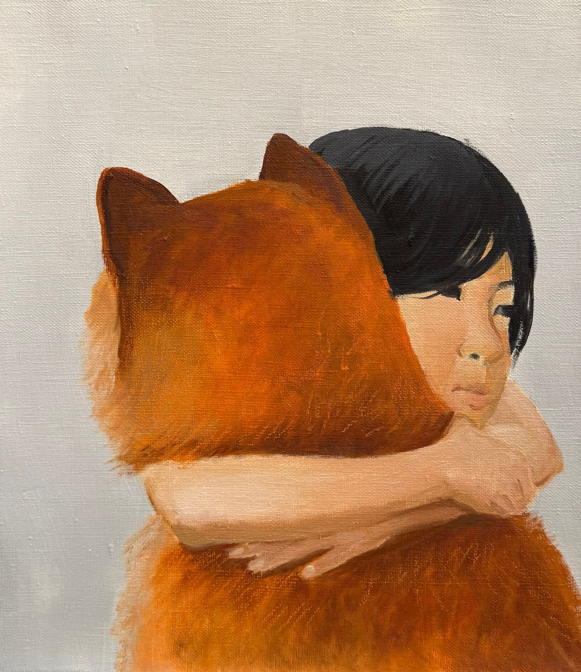 Юлия Арюшина (Картина, живопись - 
                  30 x 35 см) Girl with Japanese wolf