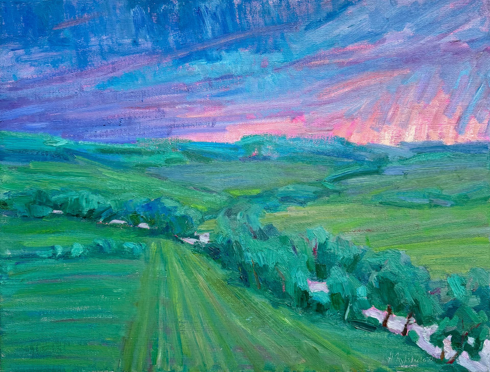 Наталья Журавлева (Картина, живопись - 
                  65 x 50 см) Закат