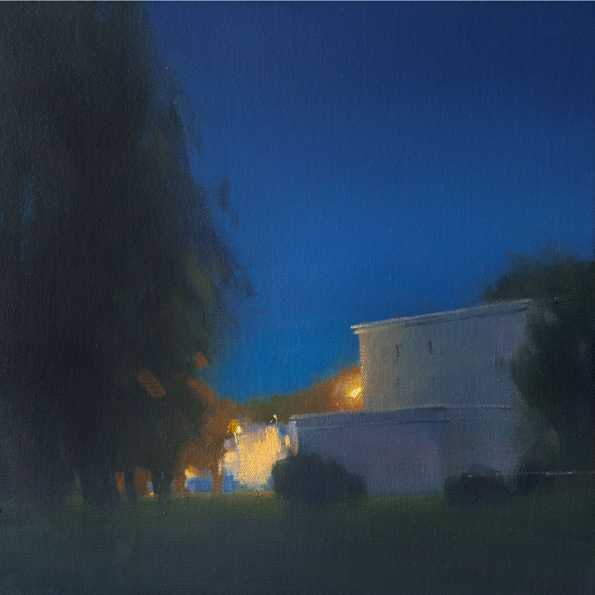 Александра Савина (Картина, живопись - 
                  40 x 40 см) У дома. Ул. Розы Люксембург